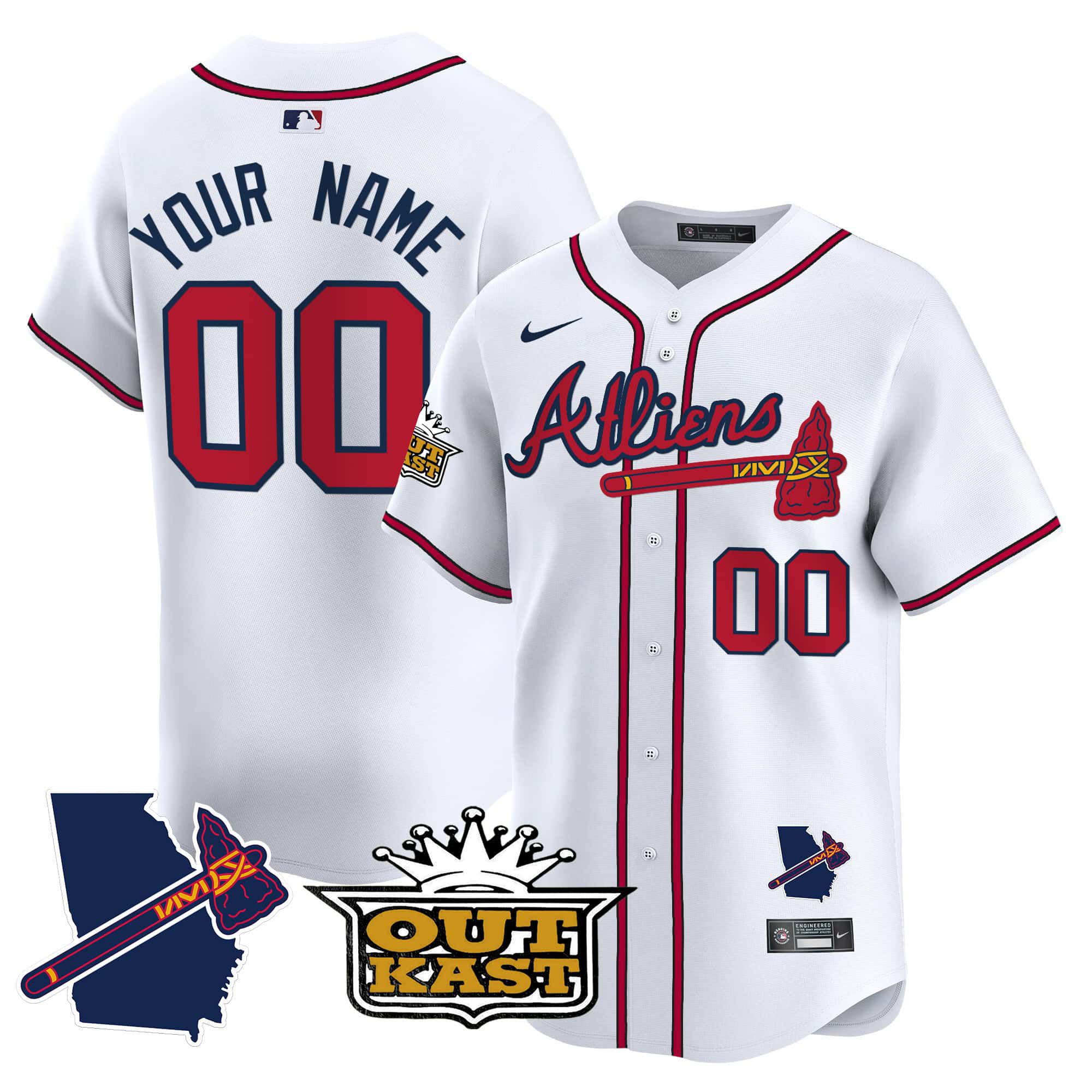 Men Atlanta Braves White Nike 2024 Atliens Vapor Premier Limited Custom MLB Jersey style 1->customized mlb jersey->Custom Jersey